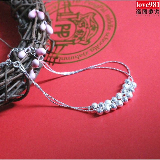 Lắc Chân Mạ Bạc 16 Hạt Nối Dài Thời Trang Hàn Quốc Cho Nữ