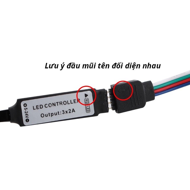 Bộ điều khiển đèn led RGB cổng USB 5V đến 24V có remote điều khiển từ xa