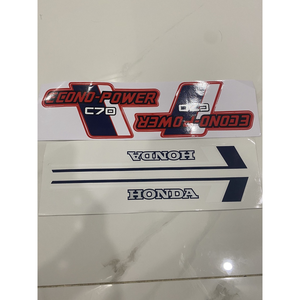 Bộ tem dành cho xe máy Honda DD đỏ Super Cub 70 econo power sắc nét