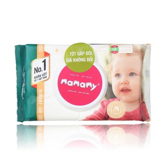 ( Có mã quét QR) Khăn ướt Mamamy 100 tờ( Mẫu mới) có nắp, không mùi