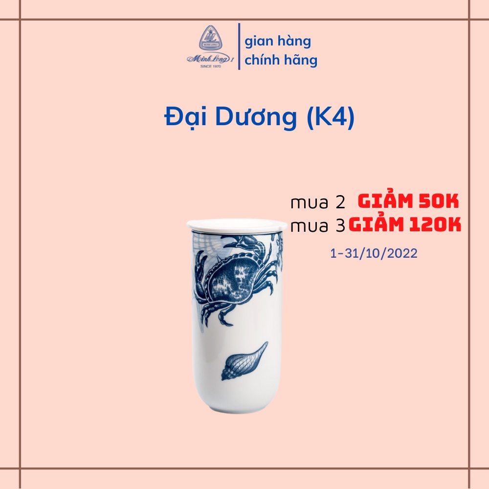 Ly Sứ Dưỡng Sinh Minh Long 480ml - Kiểu 4 - Đại Dương