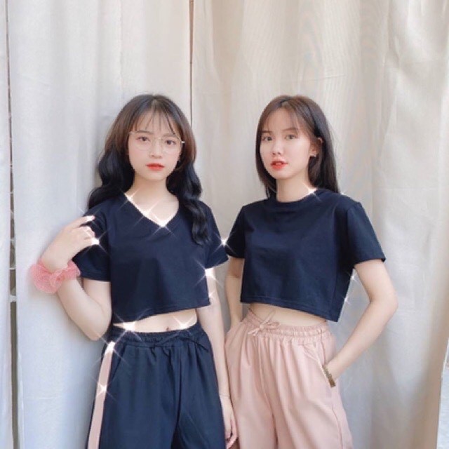 Áo Croptop Nữ 🌸 Áo croptop basic cổ tim nữ 🌸 SIÊU HOT | BigBuy360 - bigbuy360.vn