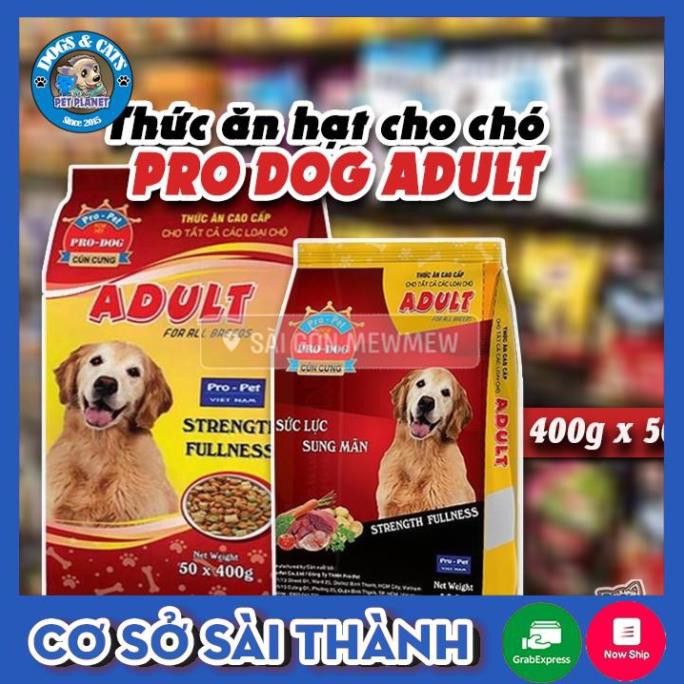 [DATE MỚI-GIÁ TỐT] 1 BAO THỨC ĂN PRO DOG ADULT CHO CHÓ TRƯỞNG THÀNH 50 GÓI 400GR