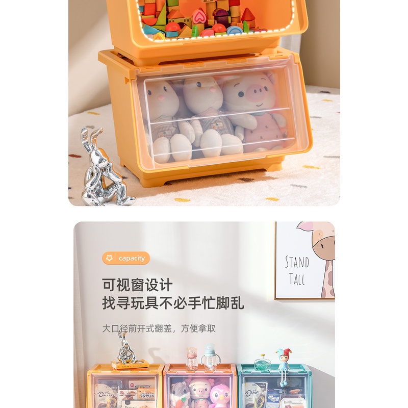 Hộp đựng đồ chơi trong suốt nắp lật tiện dụng