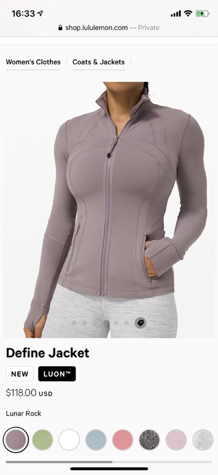 Áo khoác lululemon define size 8 siêu đẹp