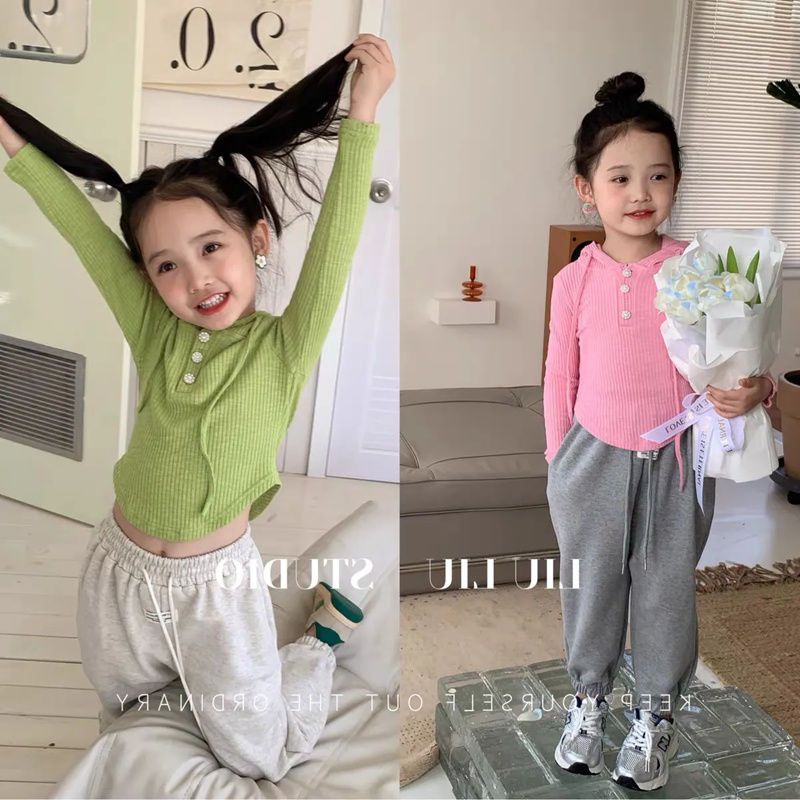 Set Áo Hoodie Và Quần Dài Dáng Rộng Thời Trang Xuân Thu Cho Bé Gái