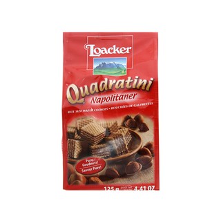 Bánh xốp nhân kem hạt dẻ Loacker Quadratini gói 125g