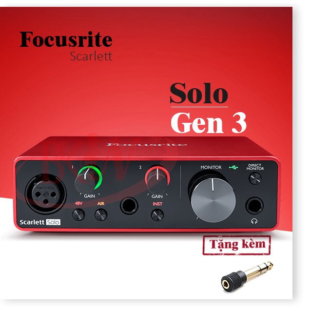 [CHÍNH HÃNG] Sound card Focusrite Scarlett Solo gen 3 thu âm chuyên nghiệp idol cc talk bigo livestream bán hàng onl