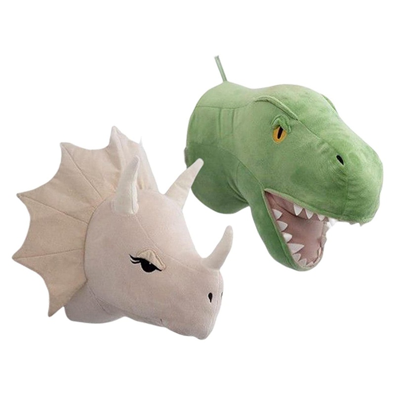 Set 2 Phụ Kiện Trang Trí Phòng Khách Hình Đầu Khủng Long 3D Dễ Thương