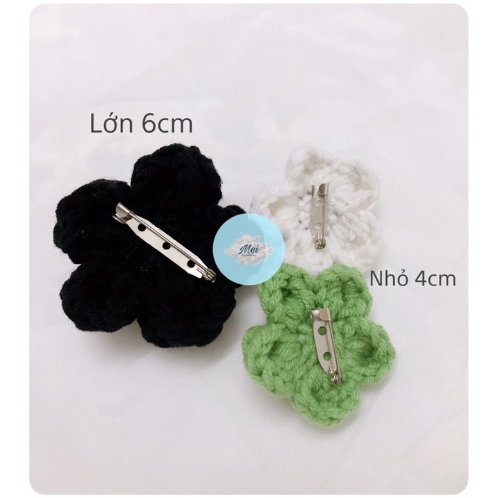 MÓC KHOÁ PIN CÀI BÔNG HOA LEN MÓC XINH YÊU- móc khoá handmade