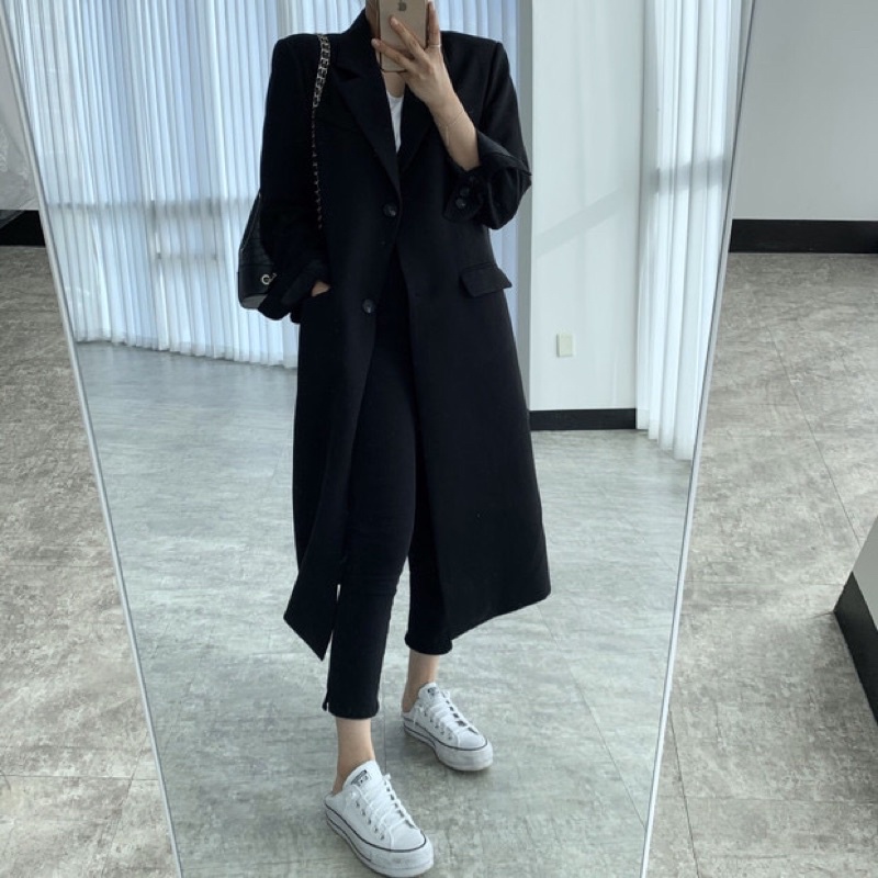 Áo mangto dáng blazer 2 lớp có mút độn vai có sẵn