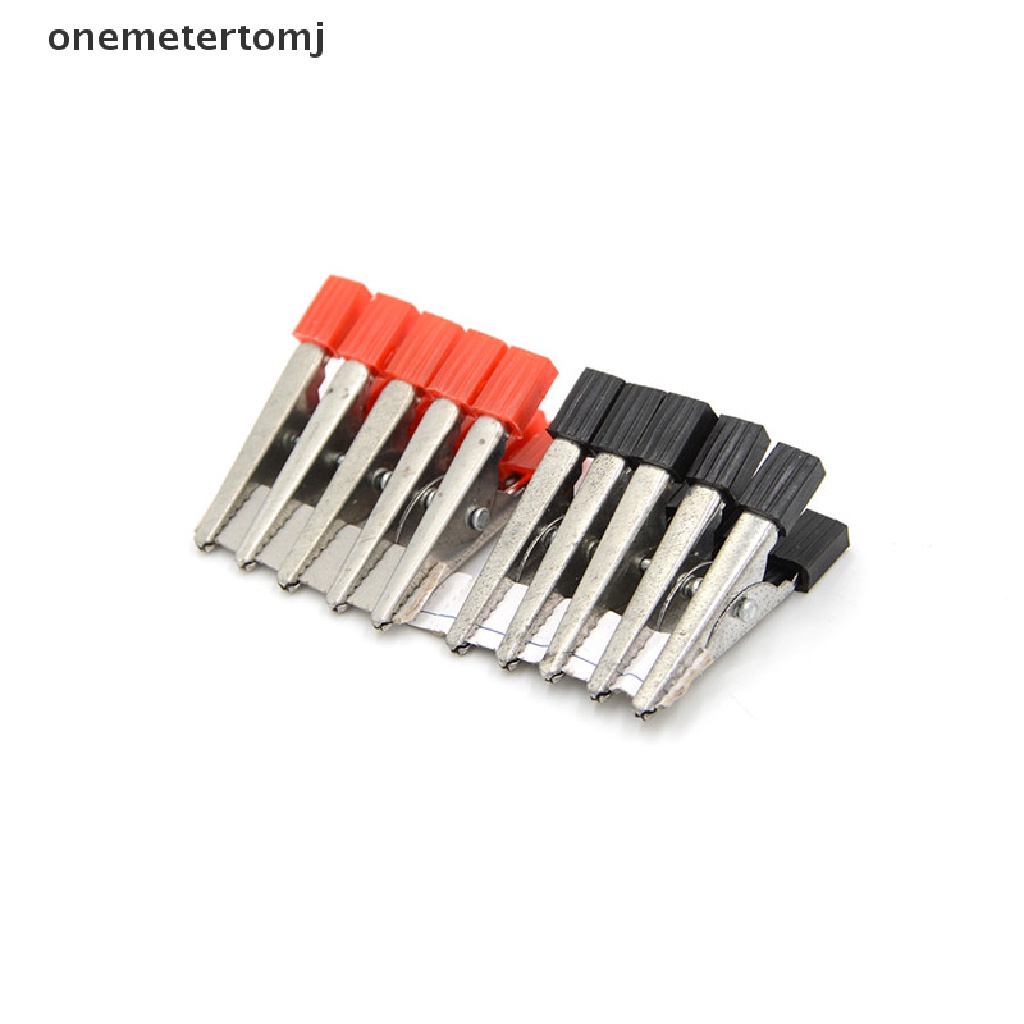 Set 10 Kẹp Cá Sấu Thử Pin 32mm Màu Đỏ + Đen Chuyên Dụng Cho Xe Hơi