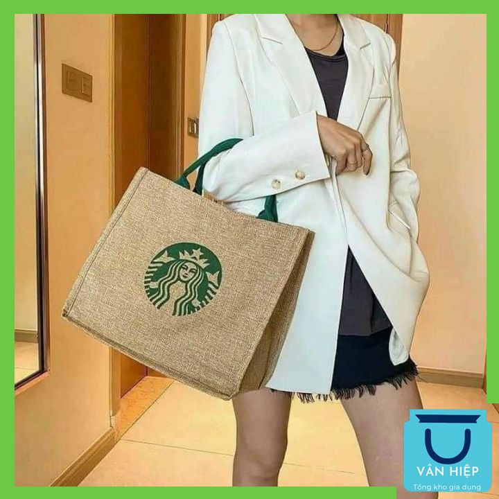 Túi cói hình Starbuck ⚡ HÓT TREND ⚡ Túi xách phong cách thời trang siêu xinh