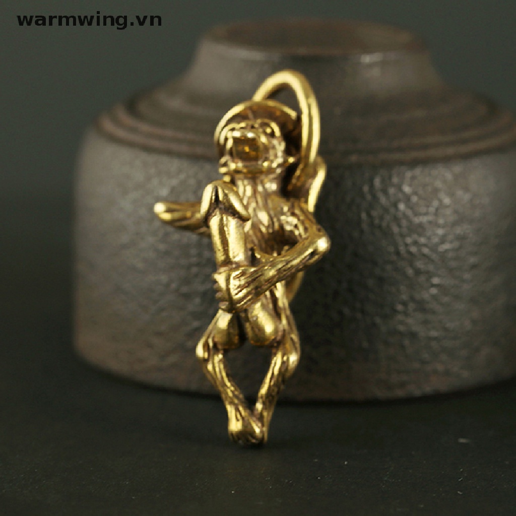 Móc Khóa Hình Chú Khỉ Hồng Bằng Đồng Thau Dễ Thương