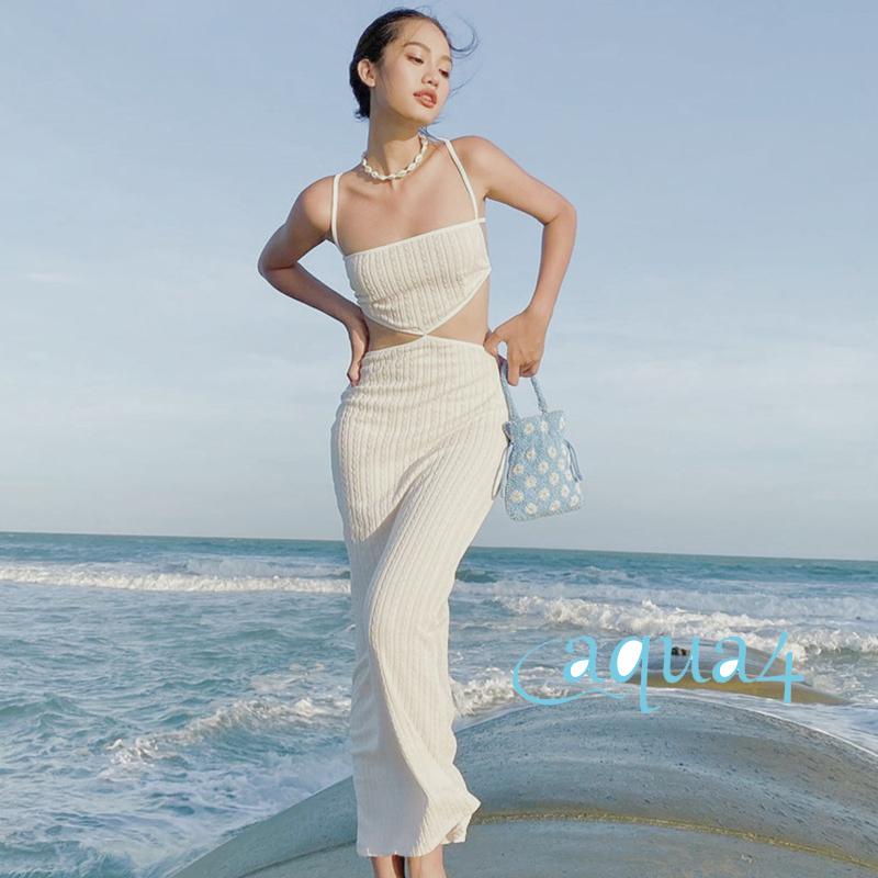 Đầm Dài Hai Dây Màu Trơn Hở Lưng Eo Cao Thời Trang Mùa Hè Cho Nữ