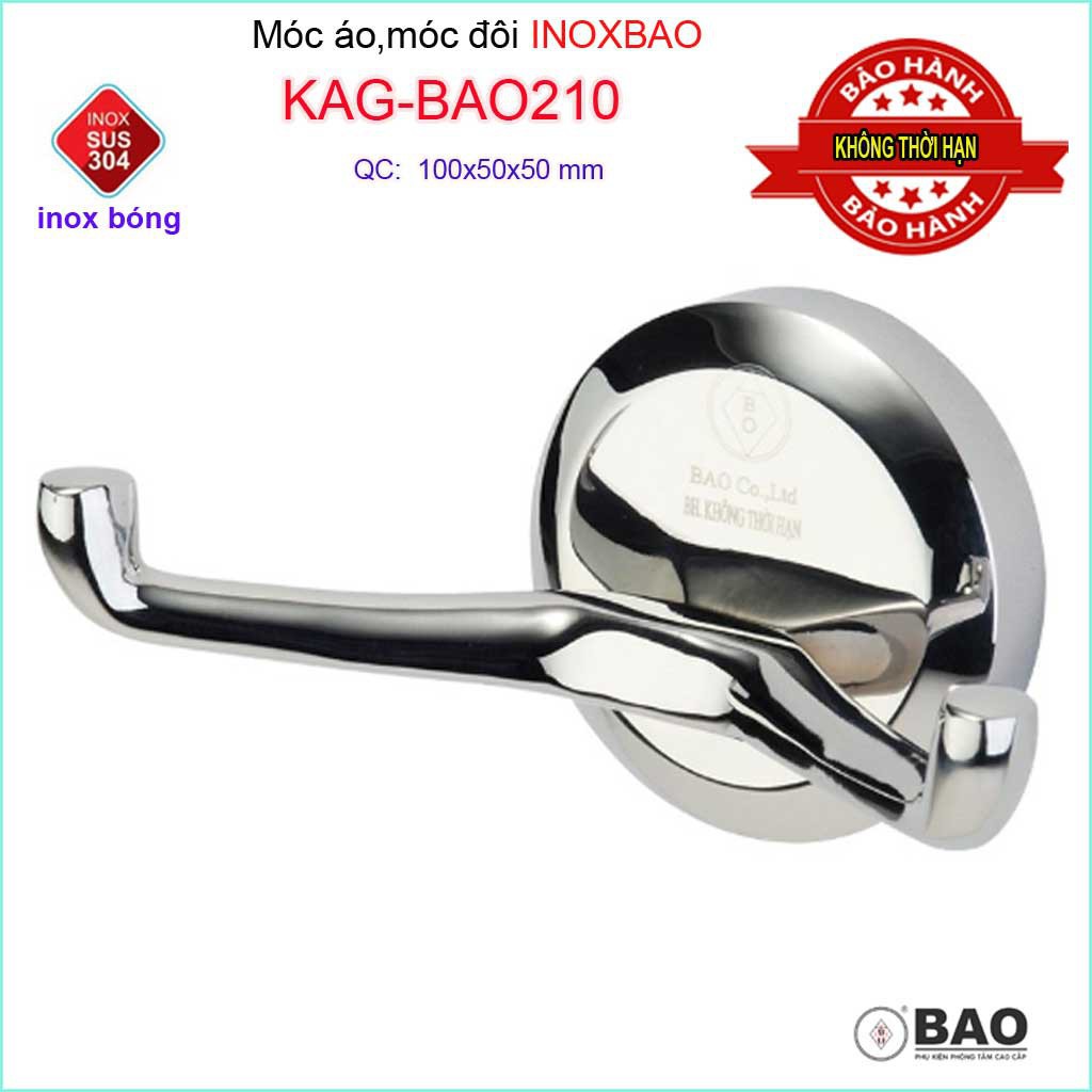 Móc treo đồ cao cấp Inox Bảo, móc áo Inox SUS304 KAG-BAO210