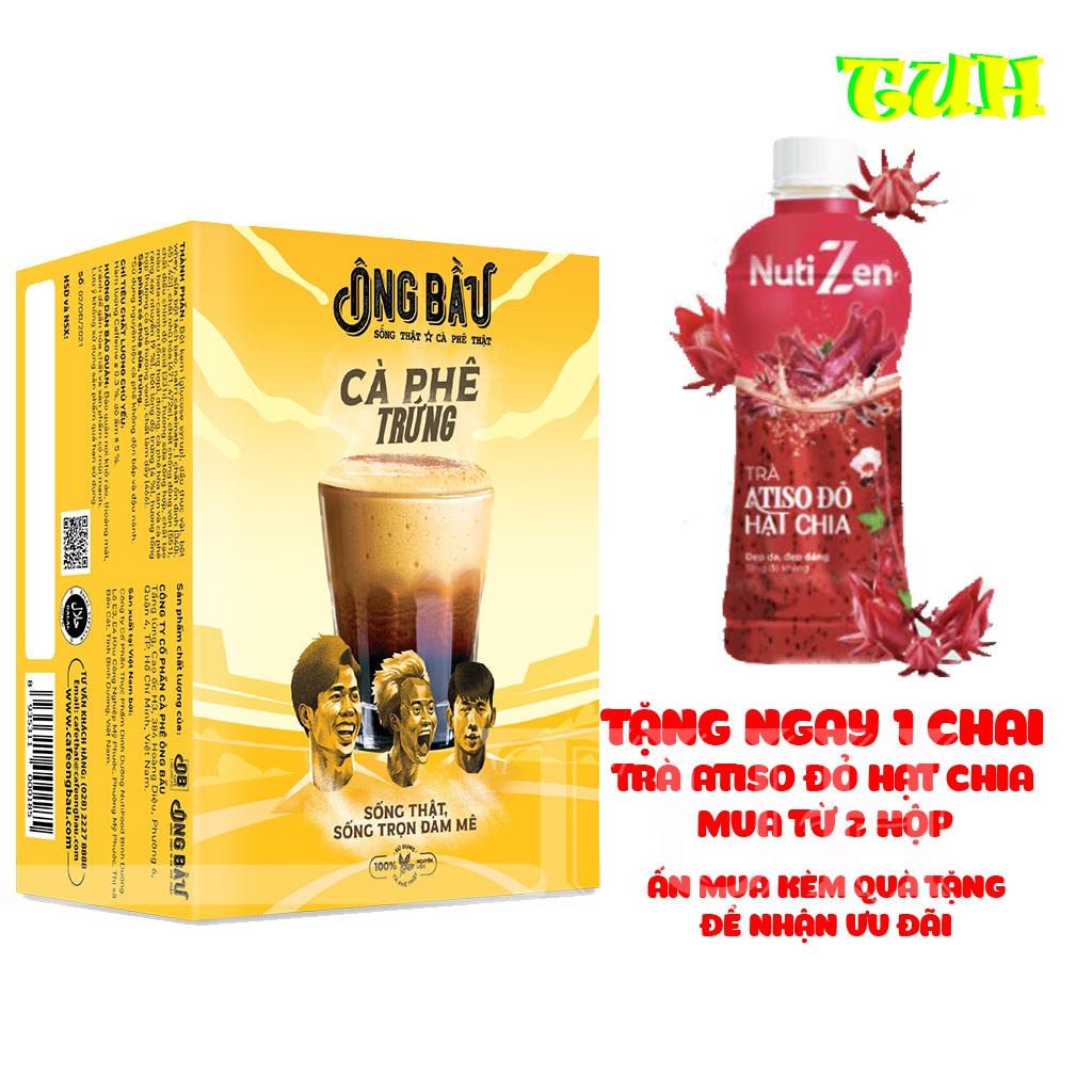 Cà Phê Trứng Ông Bầu Hộp 10 Gói 24g, cà phê ob, ob cafe-TUH Store