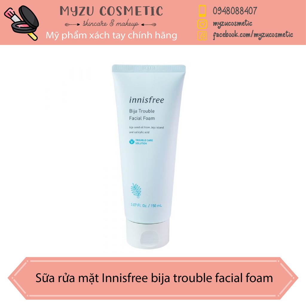 Sữa rửa mặt Innisfree bija trouble facial foam