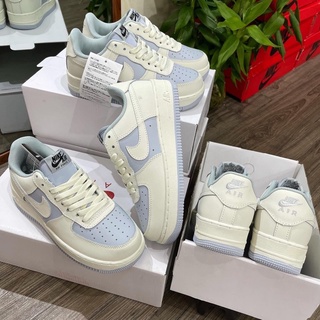 Giày Air Force 1 Low Cream Blue,Giày Sneaker gen_z  AF1 xanh kem,Giầy đế bằng xanh trắng full box bill