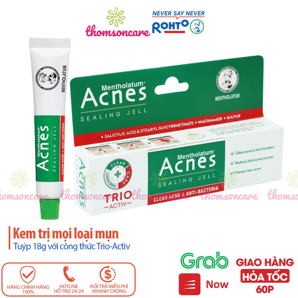 Kem ngừa mụn Acnes Sealing Gel tuýp 18g, giảm mụn đầu đen, mụn cám, mụn bọc cho cả nam và nữ