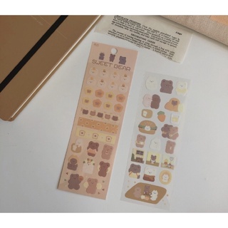 Set 2 tấm stickers hình gấu ú