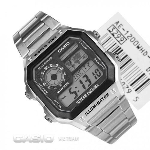 Đồng hồ nam Casio Standard chính hãng Anh Khuê AE-1200WH-1AVDF