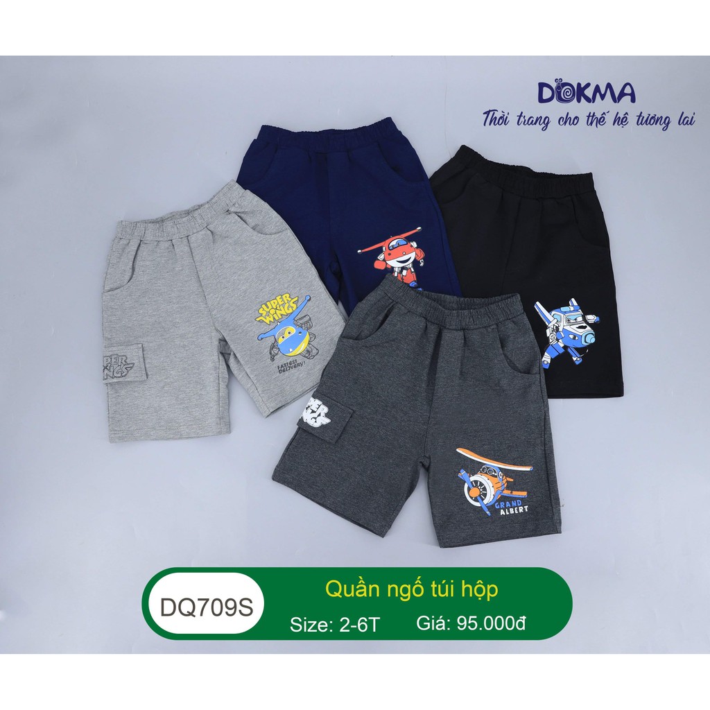 [Mã SKAMCLU7 giảm 10% cho đơn từ 0Đ] Quần ngố túi hộp DOKMA vải cotton cho bé trai 2-6 tuổi DQ790S