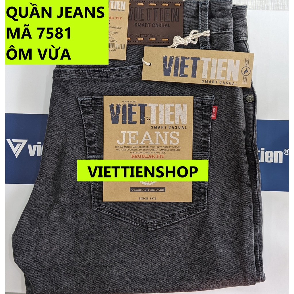 (7581 JRF) QUẦN JEANS VIỆT TIẾN FORM ÔM VỪA REGULAR FIT