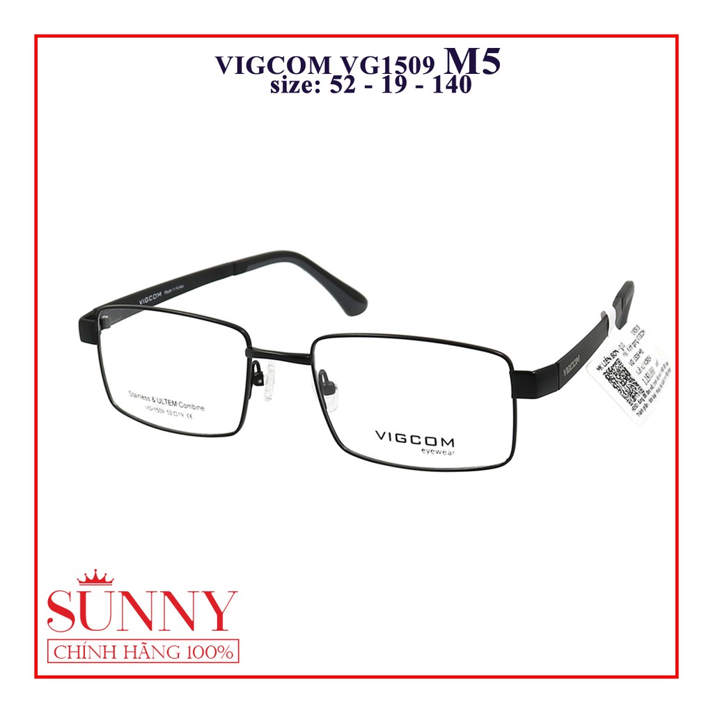 Gọng kính nam nữ Vigcom VG1509 - chính hãng Korea - - kèm tem chống hàng giả do bộ công an cấp