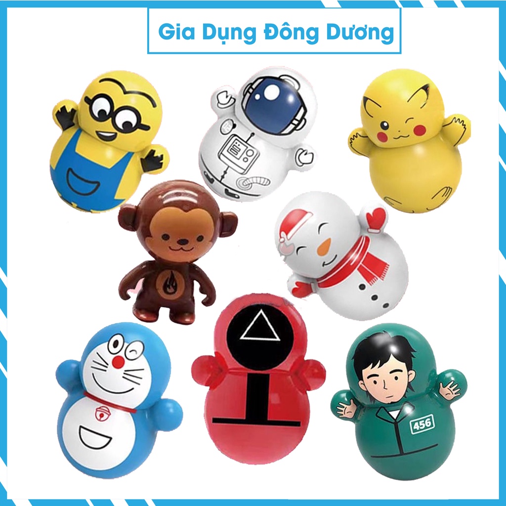 Lật đật squid game mini, đồ chơi lật đật mini doraemon cho bé cute dễ thương giá rẻ 15 mẫu khác nhau