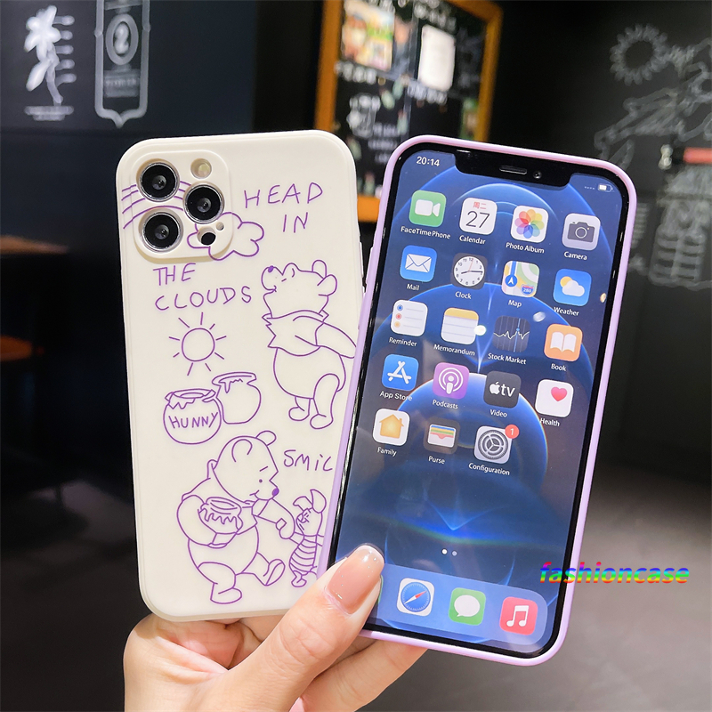 Ốp Lưng Mềm In Hình Gấu Pooh Cao Cấp Cho Iphone 12 Mini 12 Pro Max 11 Pro Max 6 7 6s 8 Plus X Se 2020 6splus 7plus 6plus 8plus Xs