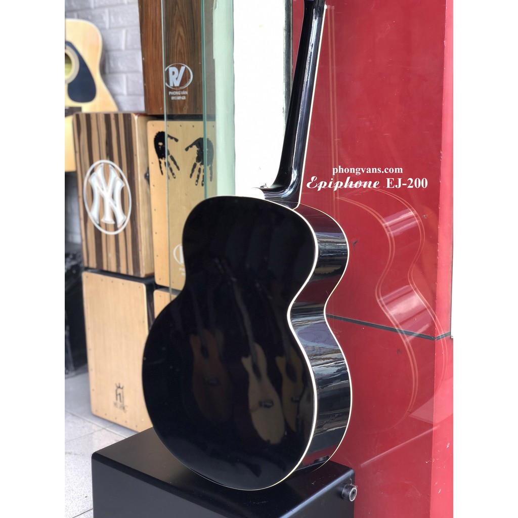 Đàn guitar acoustic Epiphone EJ-200 màu đen [Tặng full phụ kiện]