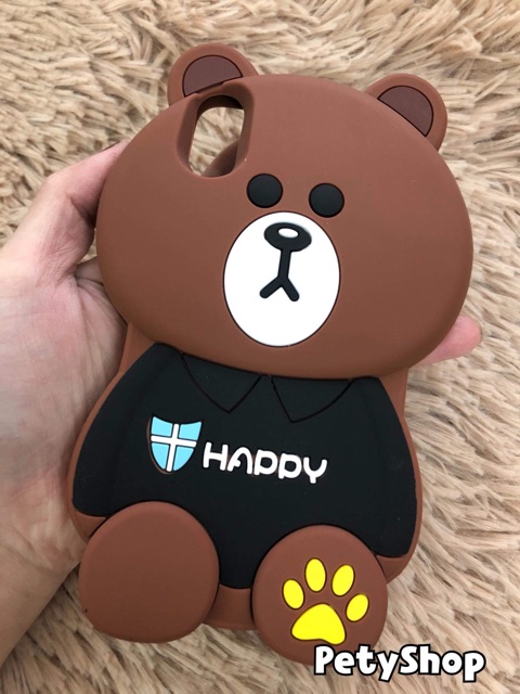 Ốp brown cony mặc áo iphone X