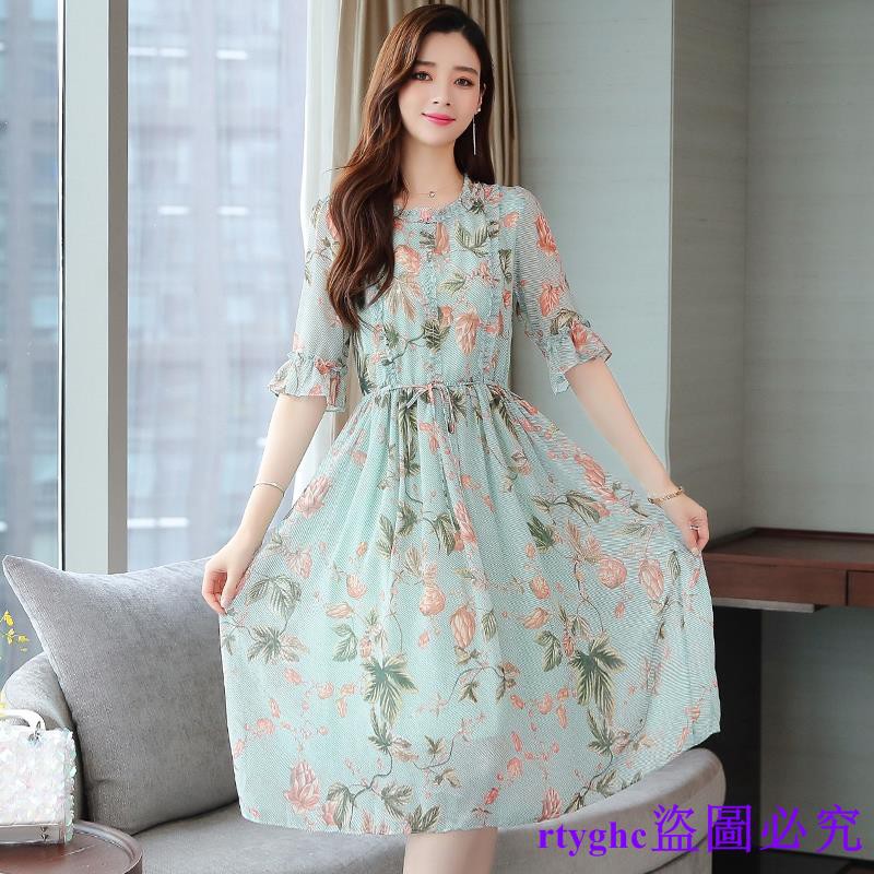 Đầm Voan Hoa Tay Lỡ Dáng Rộng Có Size Lớn M-3Xl Trẻ Trung Xinh Xắn