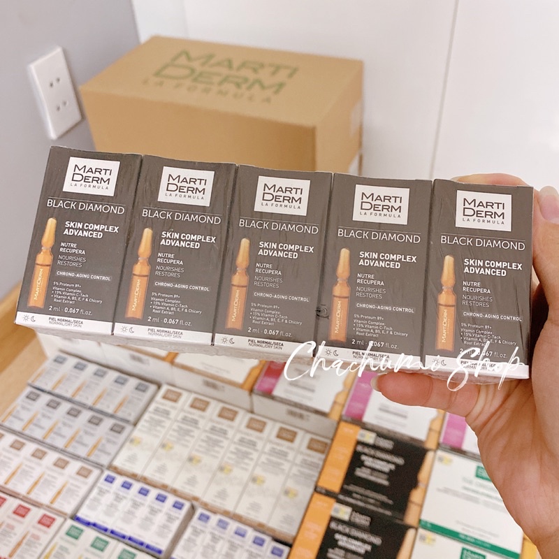 martiderm black diamond skin complex ampoule chống oxy hoá, trẻ hóa &amp; làm sáng da 15% vitamin C