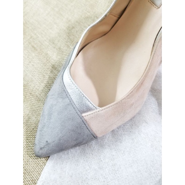 Giày cao gót DIANA chính hãng da lộn phối màu độc đáo 8cm size 37