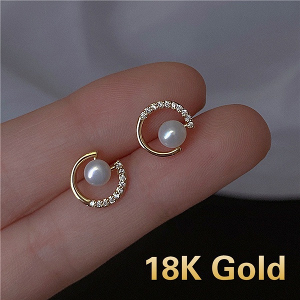 Cặp bông tai St.kunkka S925 mạ vàng 18K đơn giản thời trang Hàn Quốc