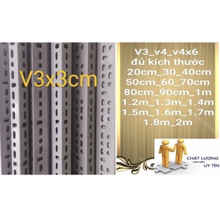 Cây dài 70cm-80cm-90cm-100cm)thanh sắt v lỗ 3x3cm dày 1.5mm sơn tĩnh điện hàng sẵn