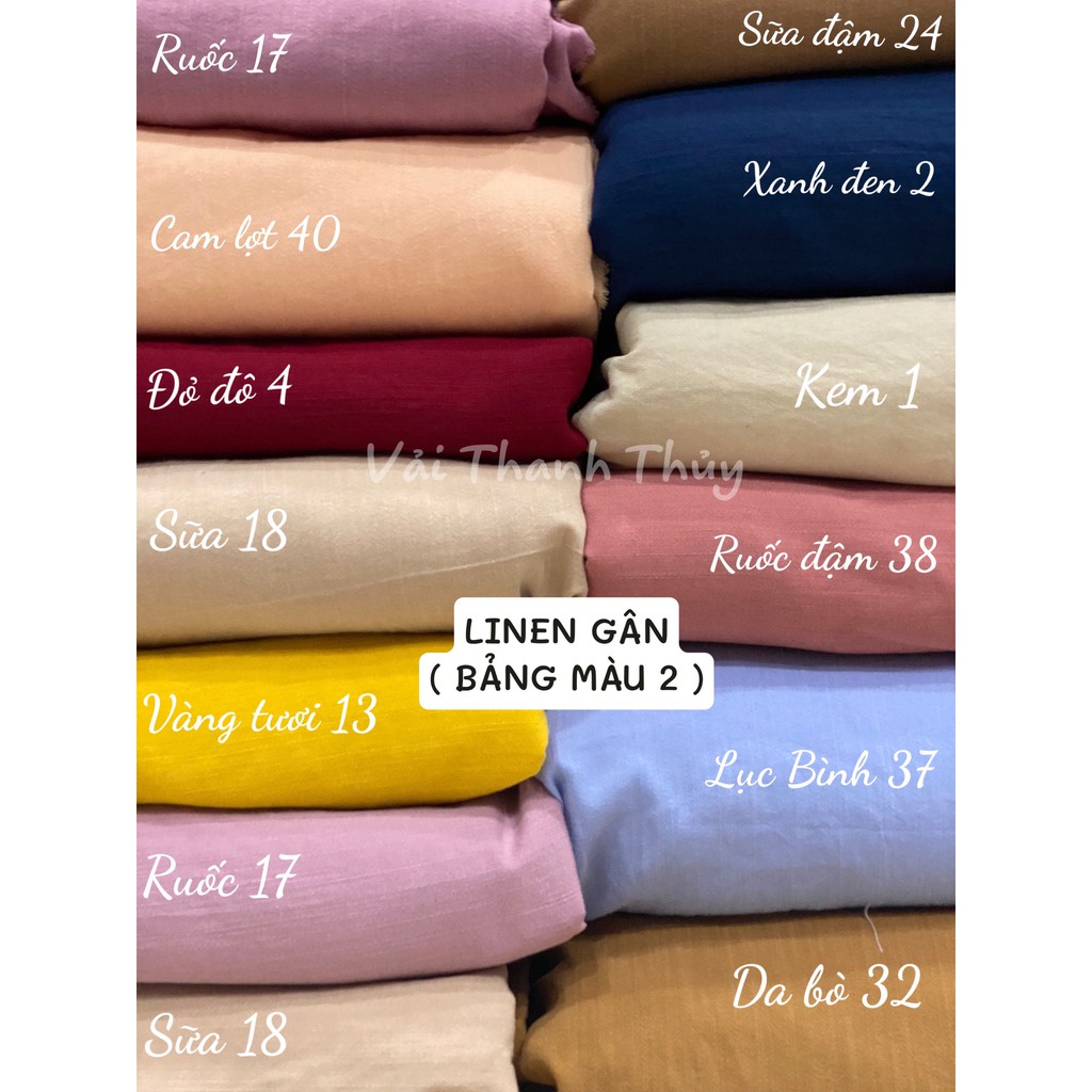 VẢI LINEN GÂN - VẢI CÔNG SỞ- DÒNG VẢI CAO CẤP ( bảng màu 2 )