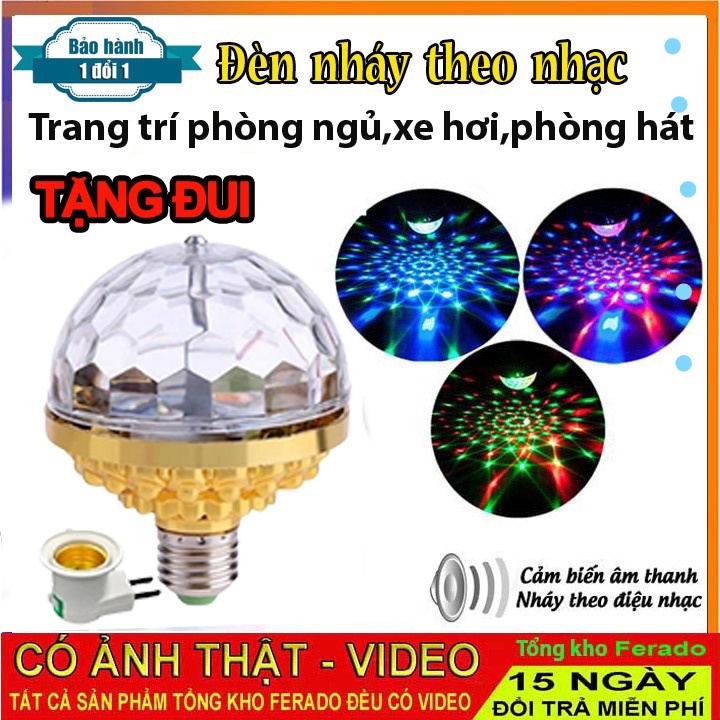 FREESHIP Đèn Led Nháy Chớp 7 Màu Tự Xoay Và Đui Tròn Cao Cấp, Nhiều Hiệu Ứng Tia Chớp Nhấp Nháy, Đổi Màu, An Toàn Khi