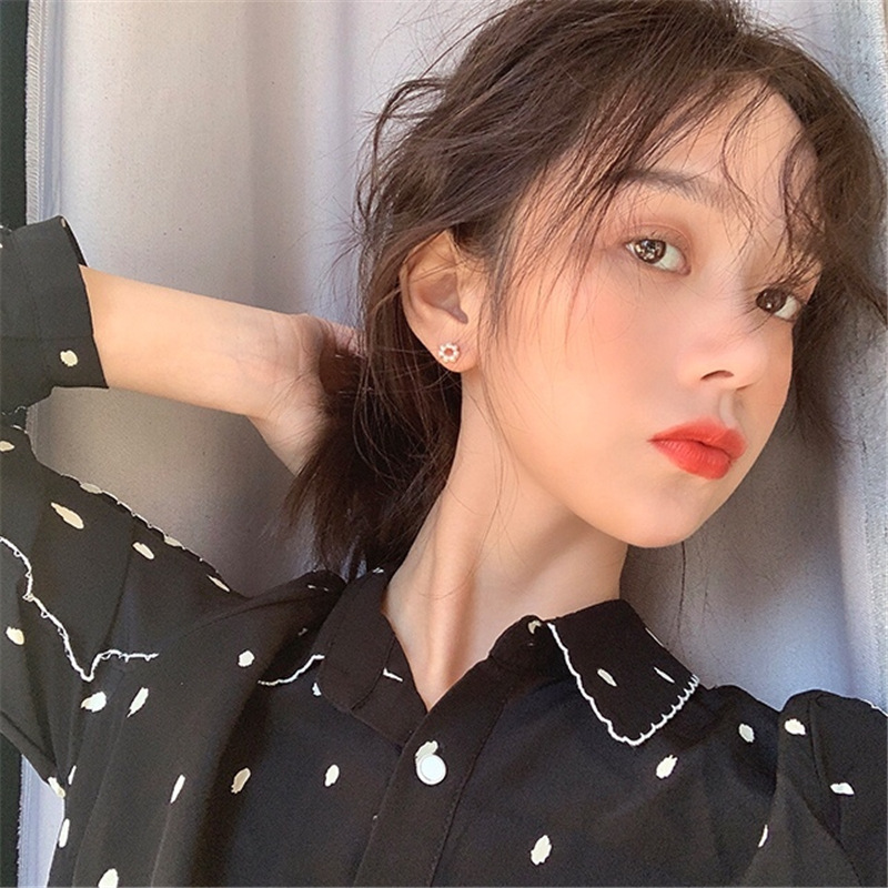 Bông tai đính ngọc trai giả s925 thời trang Hàn Quốc sang trọng