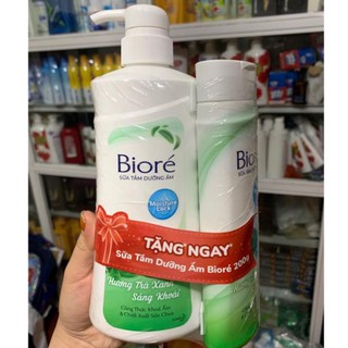 [ Mẫu mới ]  SỮA TẮM BIORE TRÀ XANH 530G tặng chai nhỏ 200g