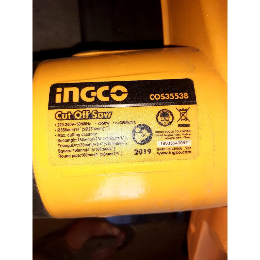 MÁY CẮT SẮT 355MM 2350W INGCO COS35538 CHÍNH HÃNG