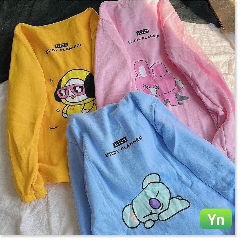 [FREESHIP TOÀN QUỐC] Áo khoác nữ form rộng BT21, áo hoodie nữ form rộng có dây kéo thời trang nữ 4young