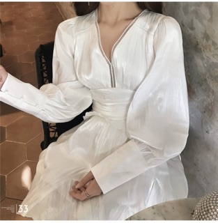 Đầm satin xoè cao cấp