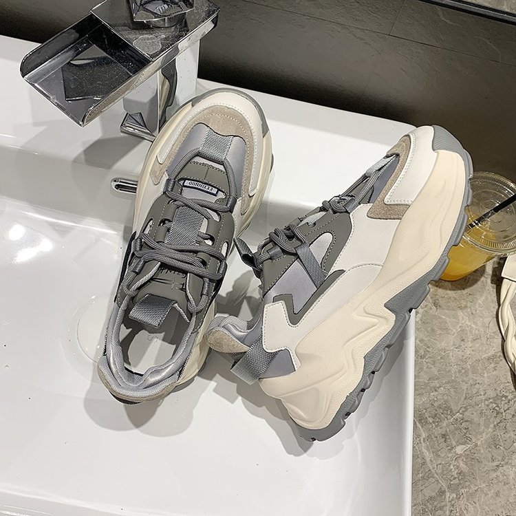 Giày Sneaker Mũi Tròn Cột Dây Thoải Mái Cho Nữ