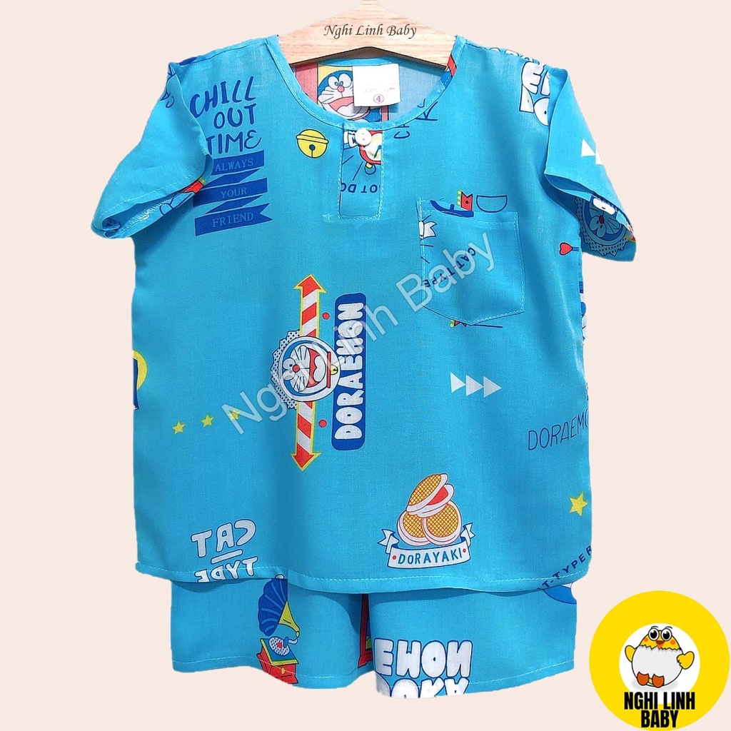 Bộ đồ đùi tole có tay, vải lanh 2 da thích hợp cho bé trai từ 8-36kg - Nghi Linh Baby