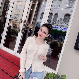 Áo cardigan len bánh bèo