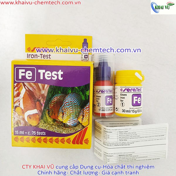 [HÀNG ĐỨC] Bộ test Sera kiểm tra nước NHANH CHÍNH XÁC đo nitrite NO2, phèn sắt Fe, Canxi Ca, Amoni NH3/NH4...