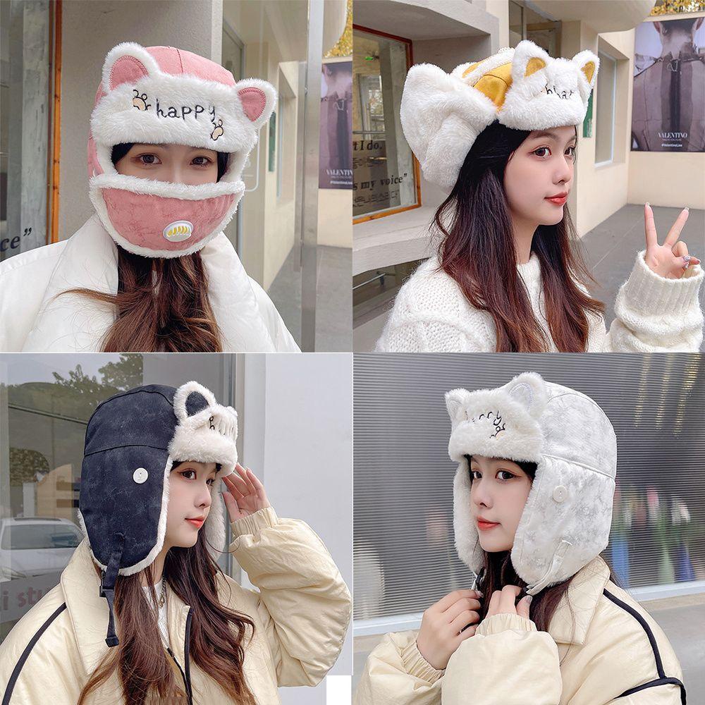MELODG Mũ Beanie Che Tai Dễ Thương Thời Trang Mùa Đông